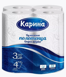 БУМАЖНЫЕ ПОЛОТЕНЦА КАРИНА 3СЛ 4ШТ