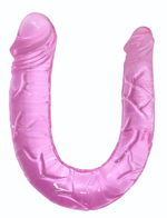 Двухголовый розовый фаллоимитатор - 29,8 см. (Цвет: розовый)