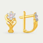 Серьги детские с фианитами из желтого золота 585 пробы (арт. С43215848)