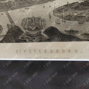 Вид на Санкт-Петербург. Гравюра по рисунку Дж. Реймиджа, гравёр С. Бредшоу. Лондон, 1880-е гг.