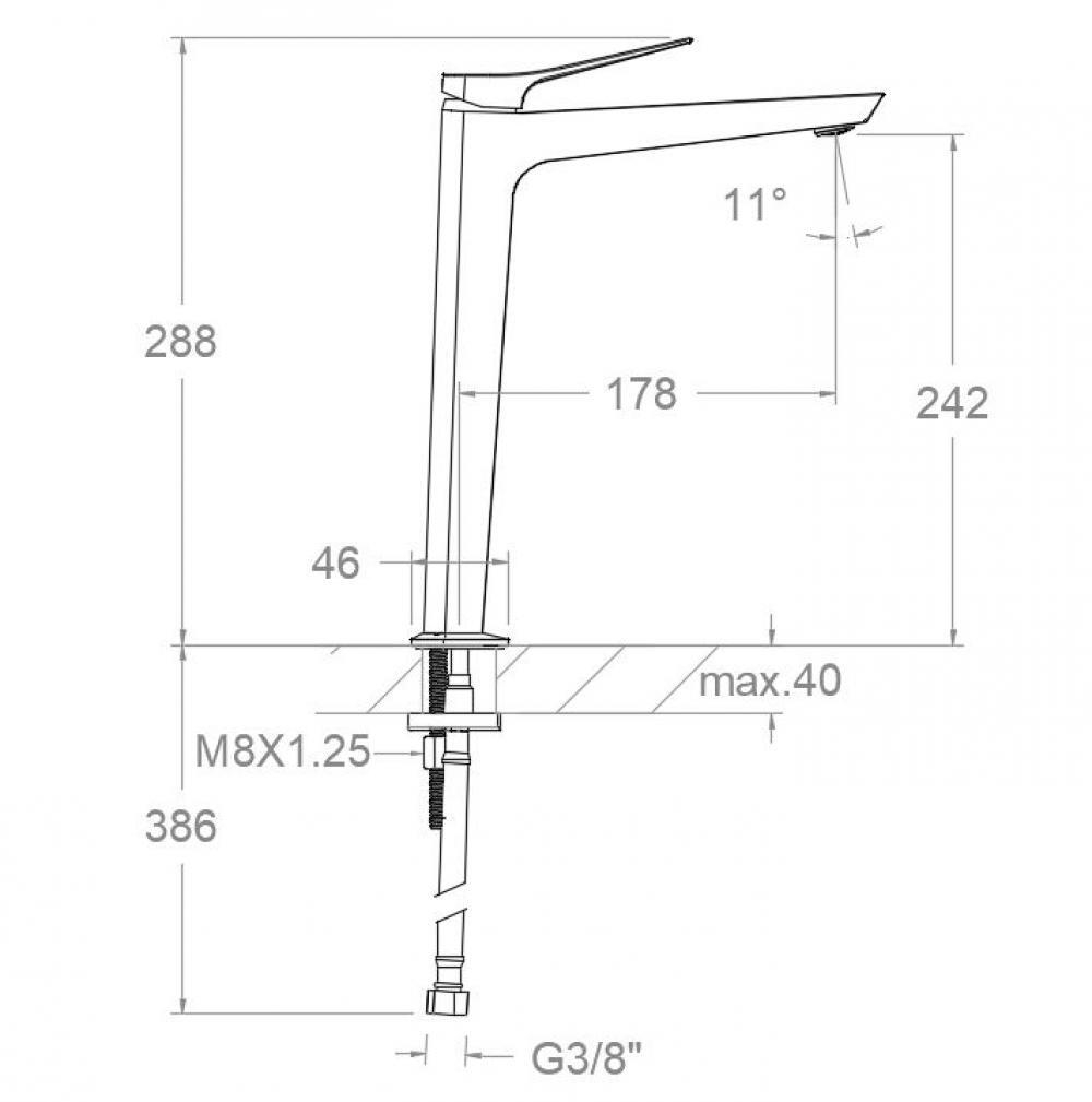 Смеситель для раковины чаши Prisma 420201OC золото