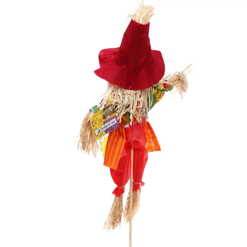 Фигура садовая «Пугало - Варя» в бордовой шляпе 40 (55) см ДоброСад