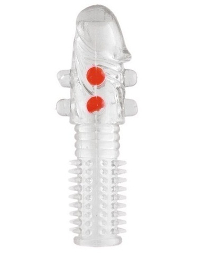 Гелевая прозрачная насадка с шариками и шипами