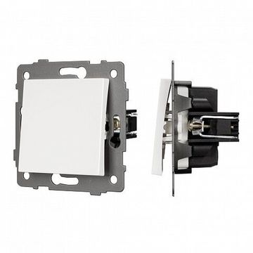 Механизм выключателя одноклавишный проходной 049871 белый SWT-MKP1-PL-WH-V (250V, 10A) Arlight