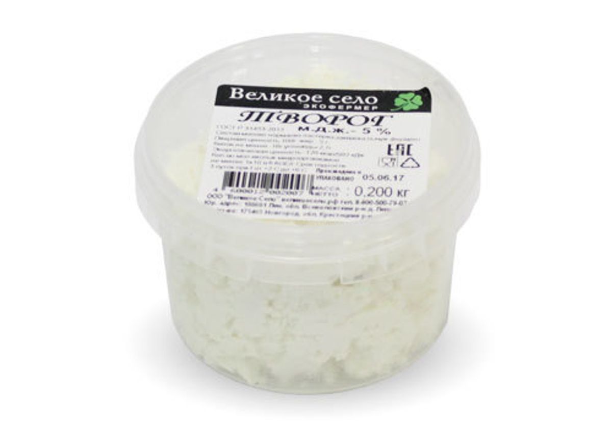 Творог 5% "Великое село", 200г