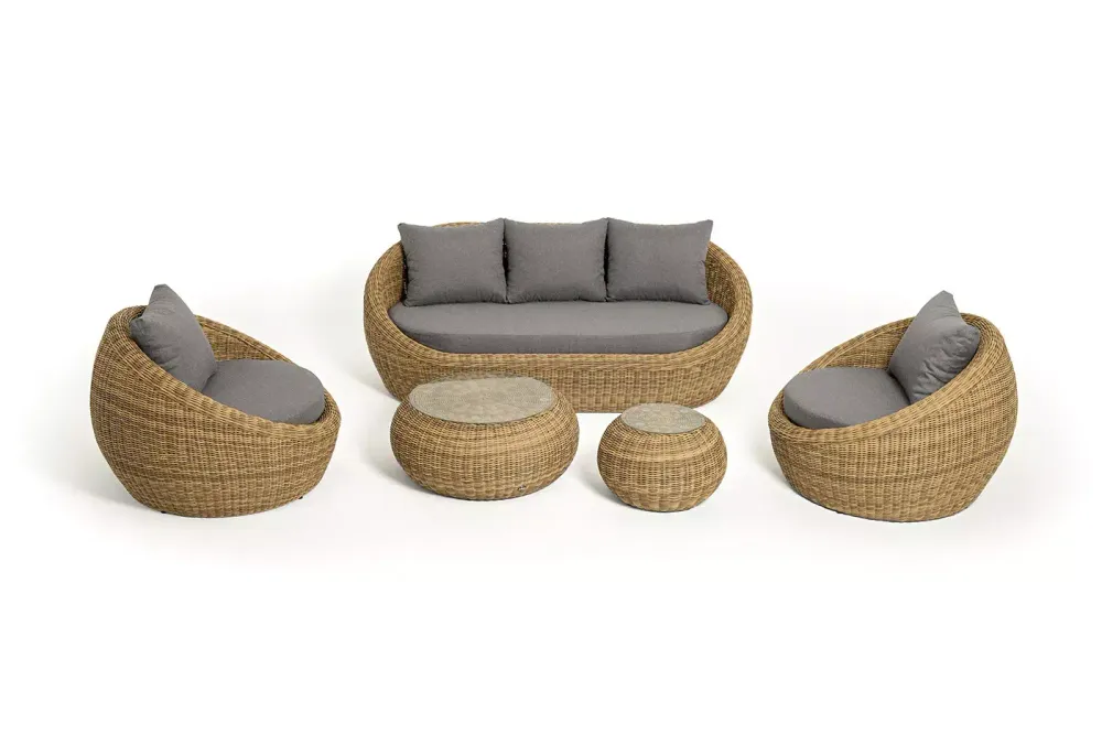 "Барселона" лаунж-зона из искусственного ротанга, цвет соломенный