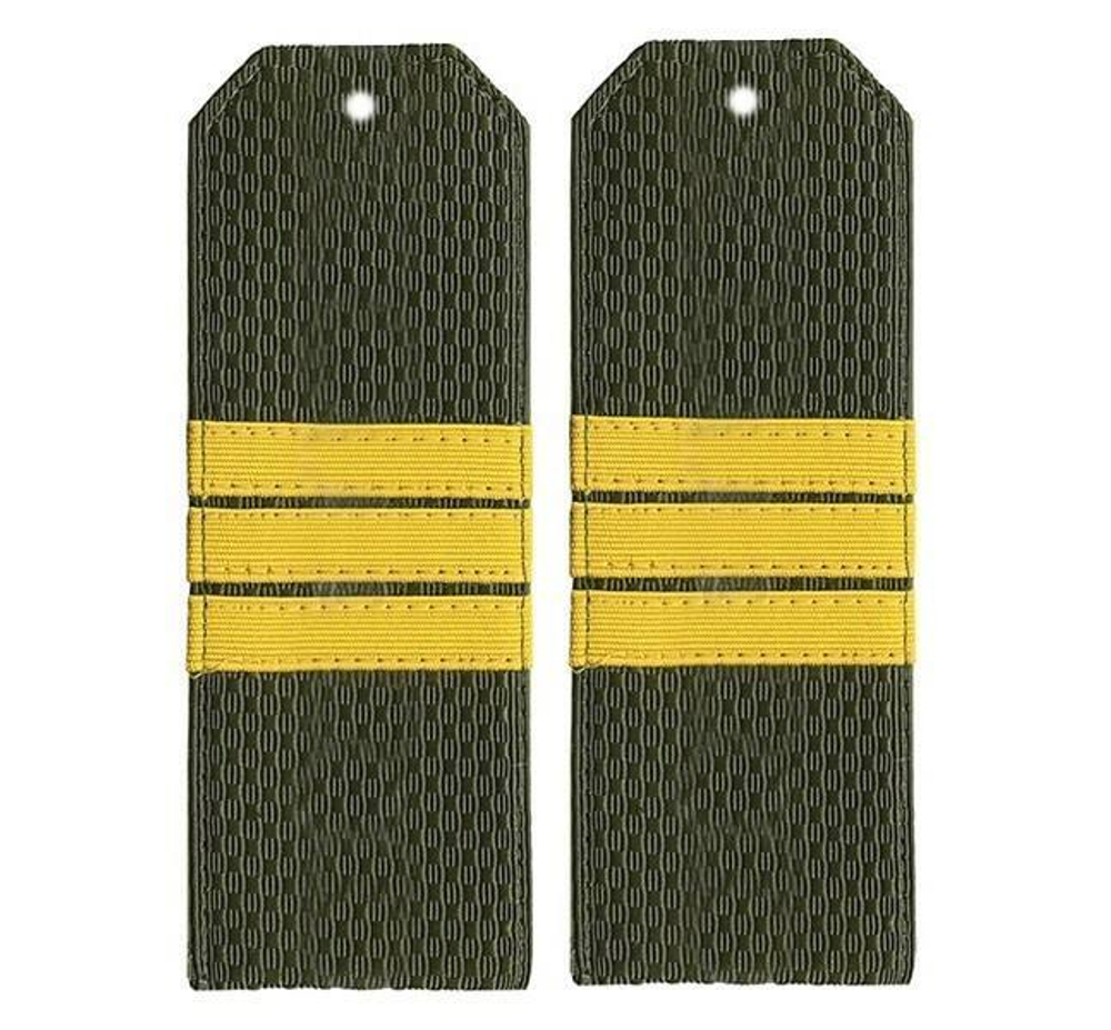 Погоны оливковые с нашитым желтым галуном Сержант