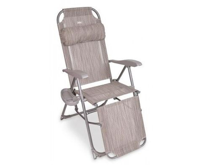 Кресло-шезлонг для дачи и отдыха с подножкой и полкой Nika КШ3/2 муссон