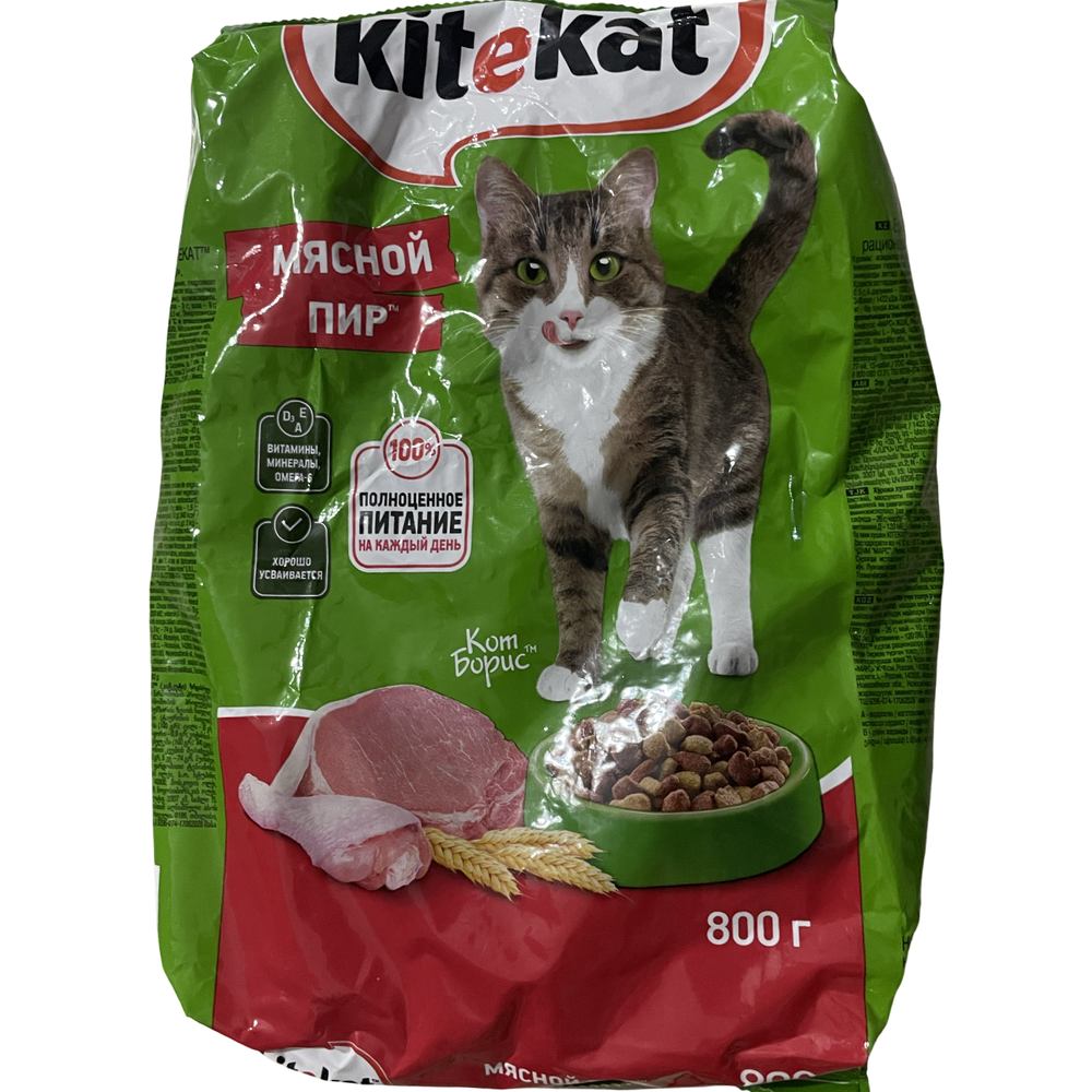 Корм для кошек сухой Kitekat Мясной пир, 800г