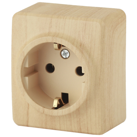 Розетка ЭРА Эксперт 11-2203-11 с заземлением 2P+E Schuko 16A-250В IP20 ОУ сосна