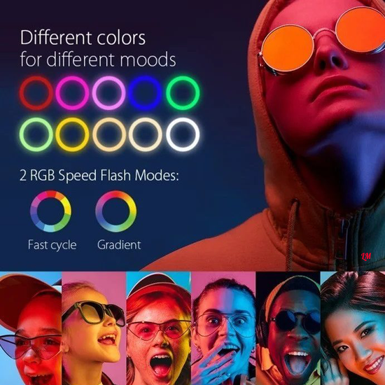 Кольцевая лампа RGB LED 45 см с держателем для смартфона MJ18