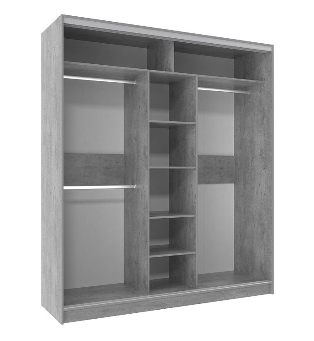 Шкаф-купе трехдверный с зеркалом 2000 Домашний Atelier светлый