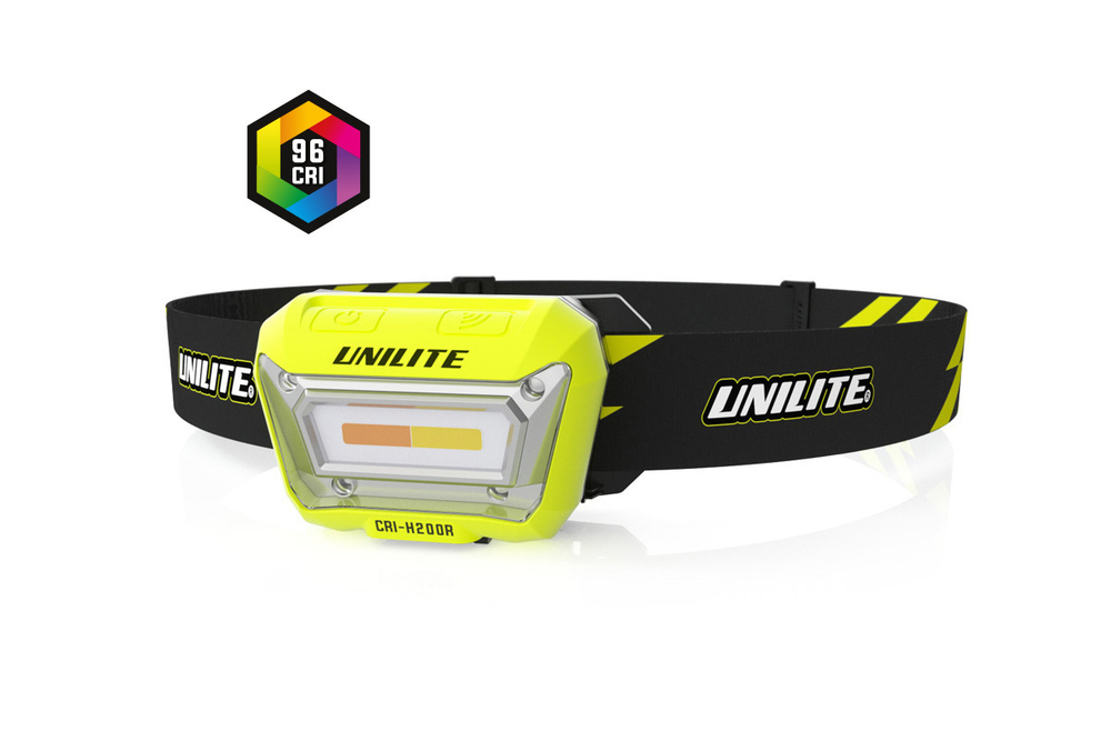CRI-H200R - Налобный сенсорный фонарь  3 цвета, CRI 96+, 200 Lm, 1500 mAh, IPX5 | UNILITE