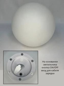 Ландшафтный светильник Белый Шар 40 см