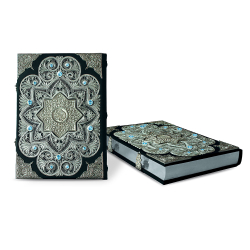 Коран на арабском языке с филигранью (серебро) и топазами