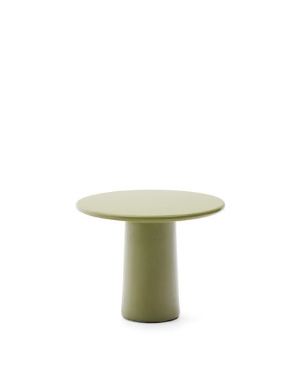 Журнальный столик Albanella из цемента с глянцевой зеленой отделкой Ø65 см