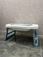 Детская ванна Luxmom складная со сливом и термометром (синий)