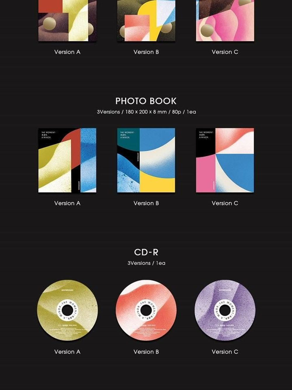 Альбом KIM WOOJIN - The moment : , A MINOR. 1st Mini Album 3 Version SET