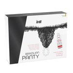 Набор Brazilian Panty: черные трусики со стимулирующими бусинами и массажный гель Sliding Gel Strawberry