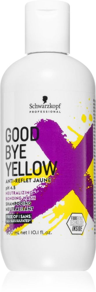 Schwarzkopf Professional Goodbye Yellow - шампунь, нейтрализующий желтые оттенки для окрашенных и мелированных волос. /   300  ml  / GTIN 4045787736410