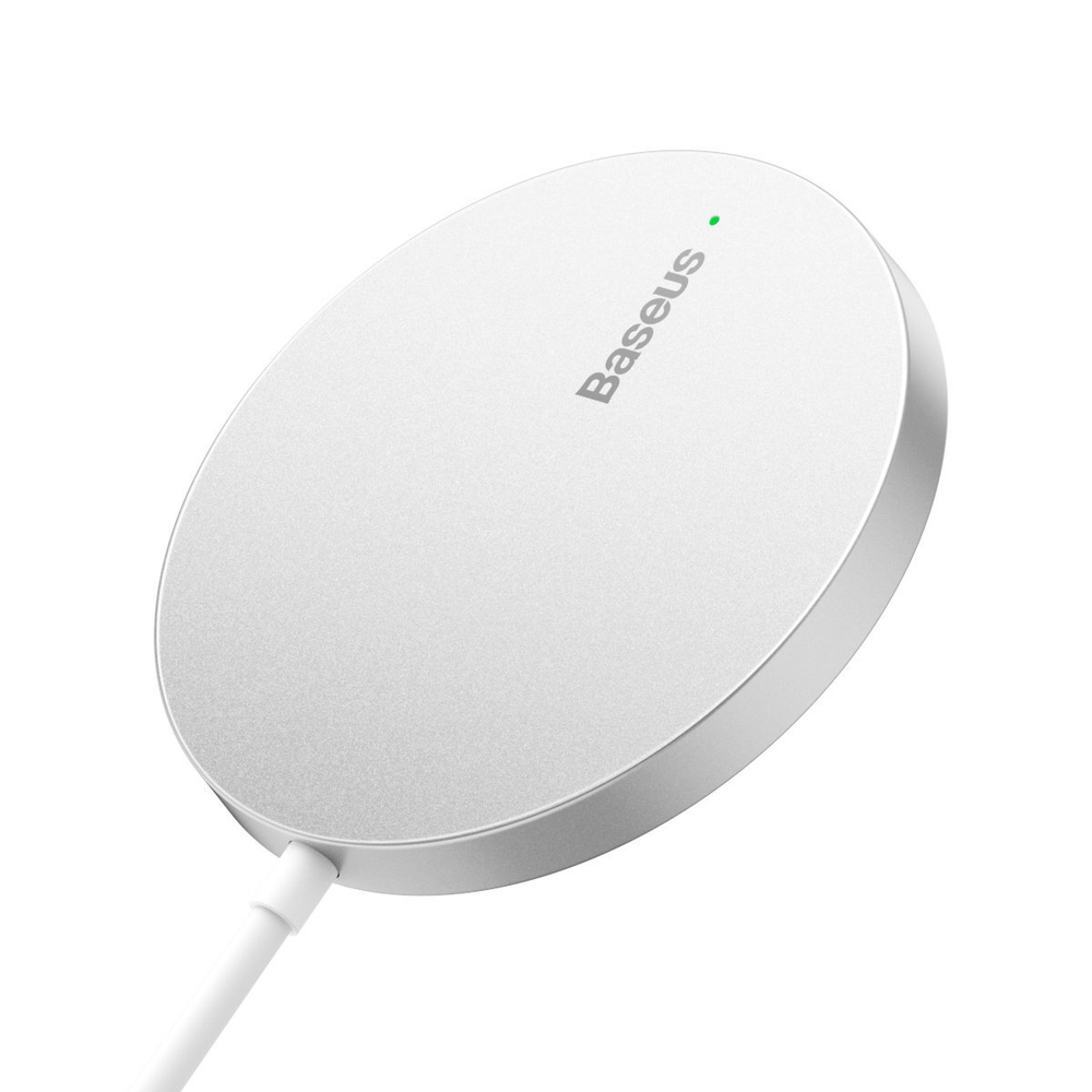 Беспроводная зарядка Baseus Simple Mini3 Magnetic Wireless Charger Qi 15W (MagSafe) - Silver