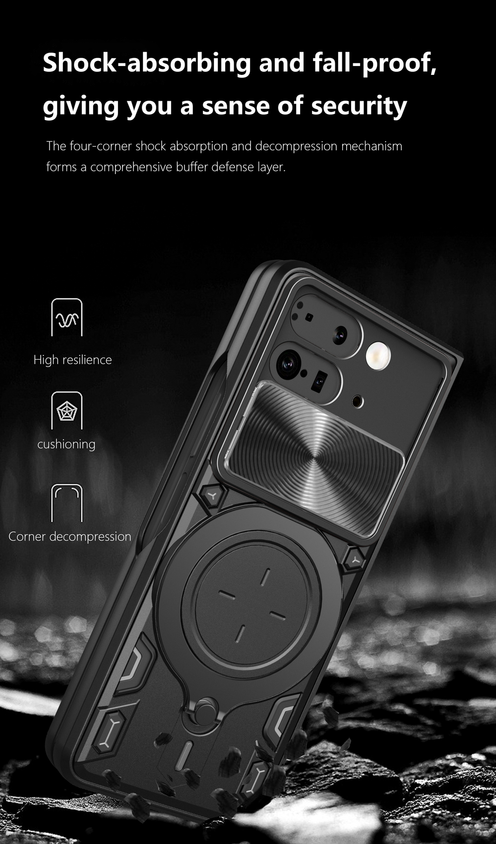 Чехол с кольцом Big Ring Case для Google Pixel 9 Pro Fold