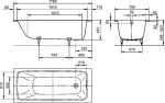 Ванна стальная Kaldewei Cayono 750 170х75 275030003001 Antislip Perl-Effekt белый