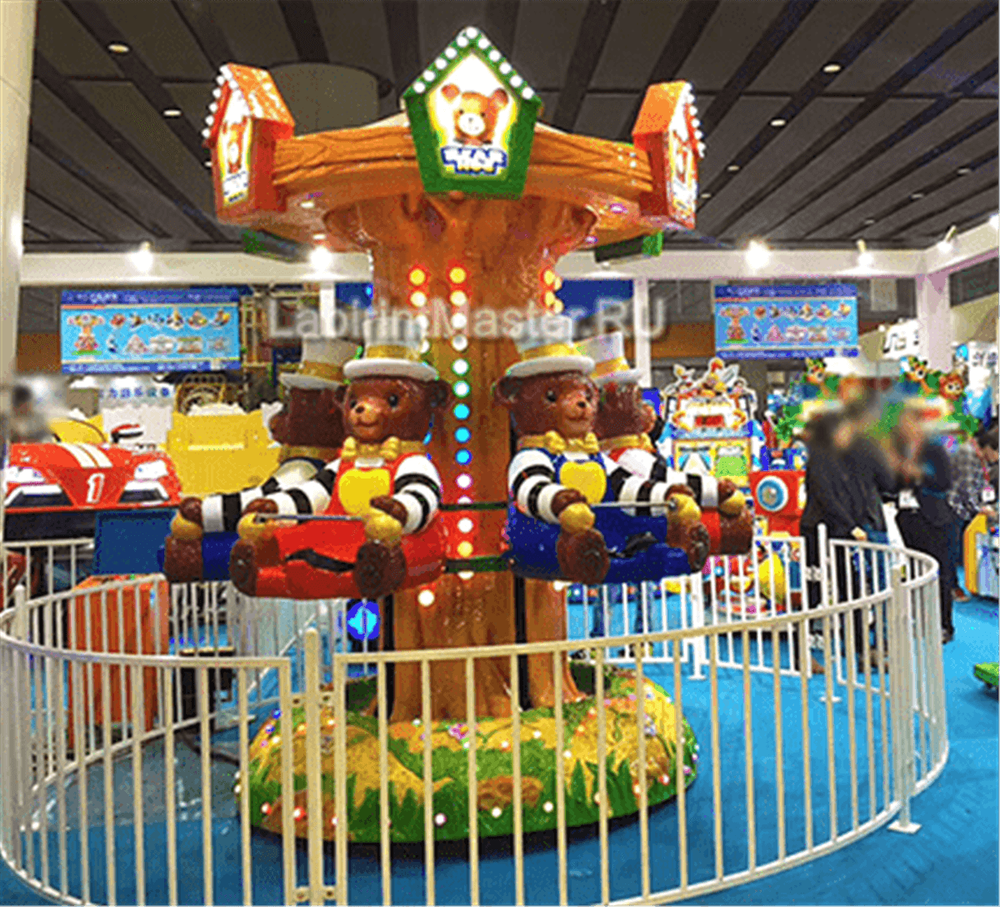 Электрическая Аттракцион карусель «Мишки», 4×4×2,9 м