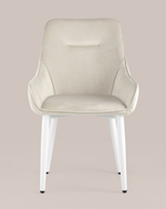 Стул Диана велюр кремовый ножки белые