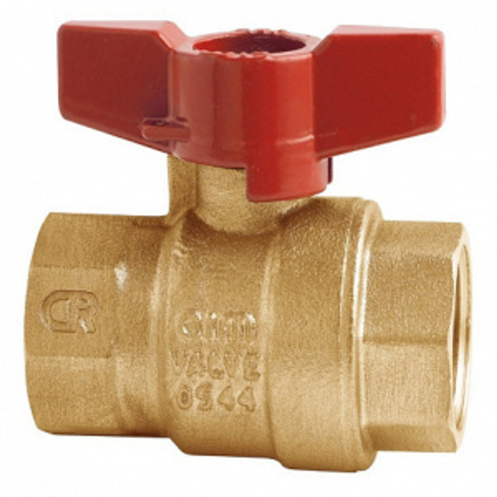 Кран шаровой 316CR 1/2" серии Т16 корроз. латунь полнопроходной PN80 BB бабочка