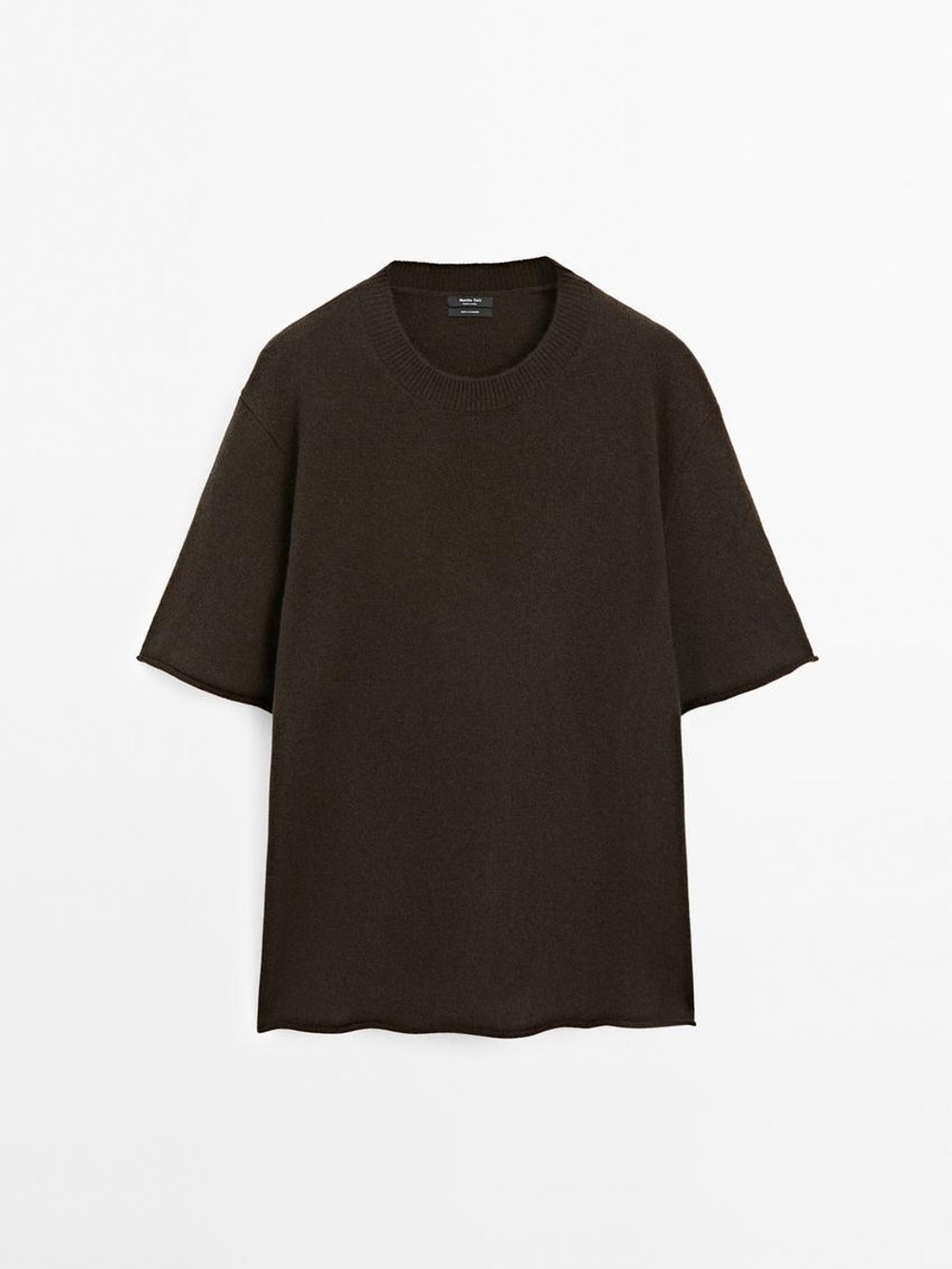 Massimo Dutti Свитер оверсайз из 100% кашемира, коричневый