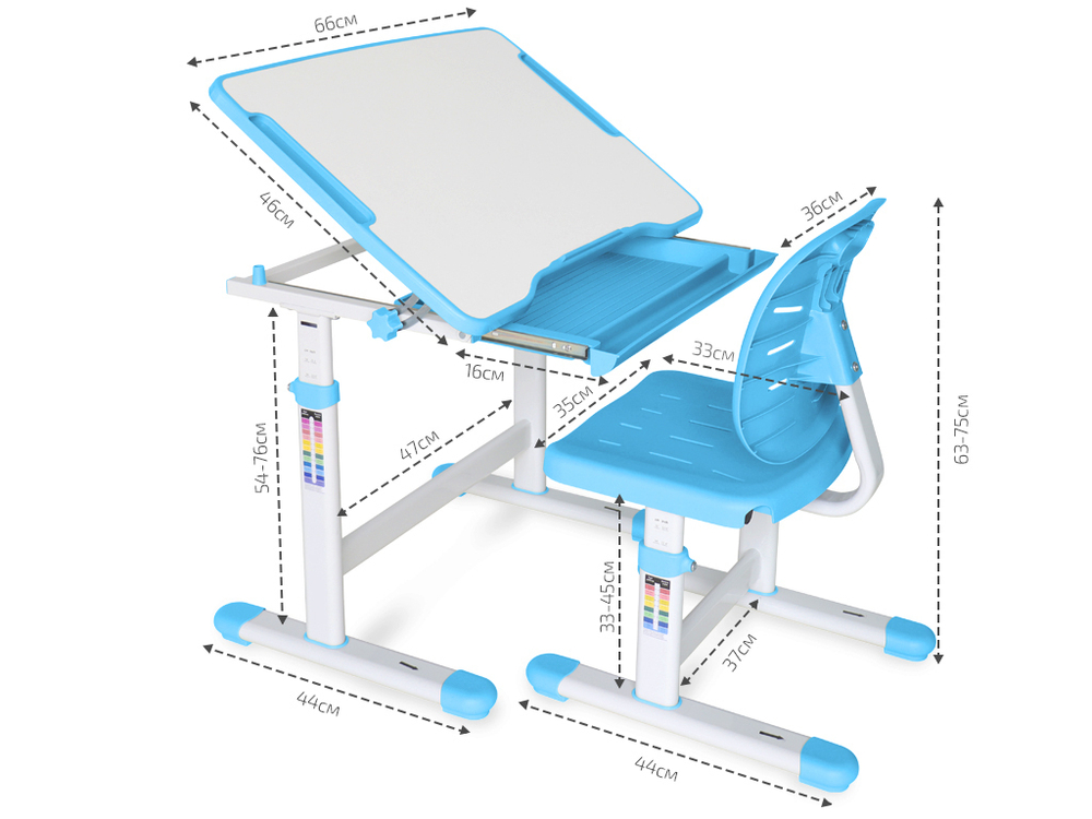 Комплект ErgoKids (стол+стул) Evo-06 Ergo Blue (арт. Evo-06 Ergo BL)