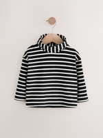 Лонгслив с воротником для девочки Next E13-658, Черный, Белый