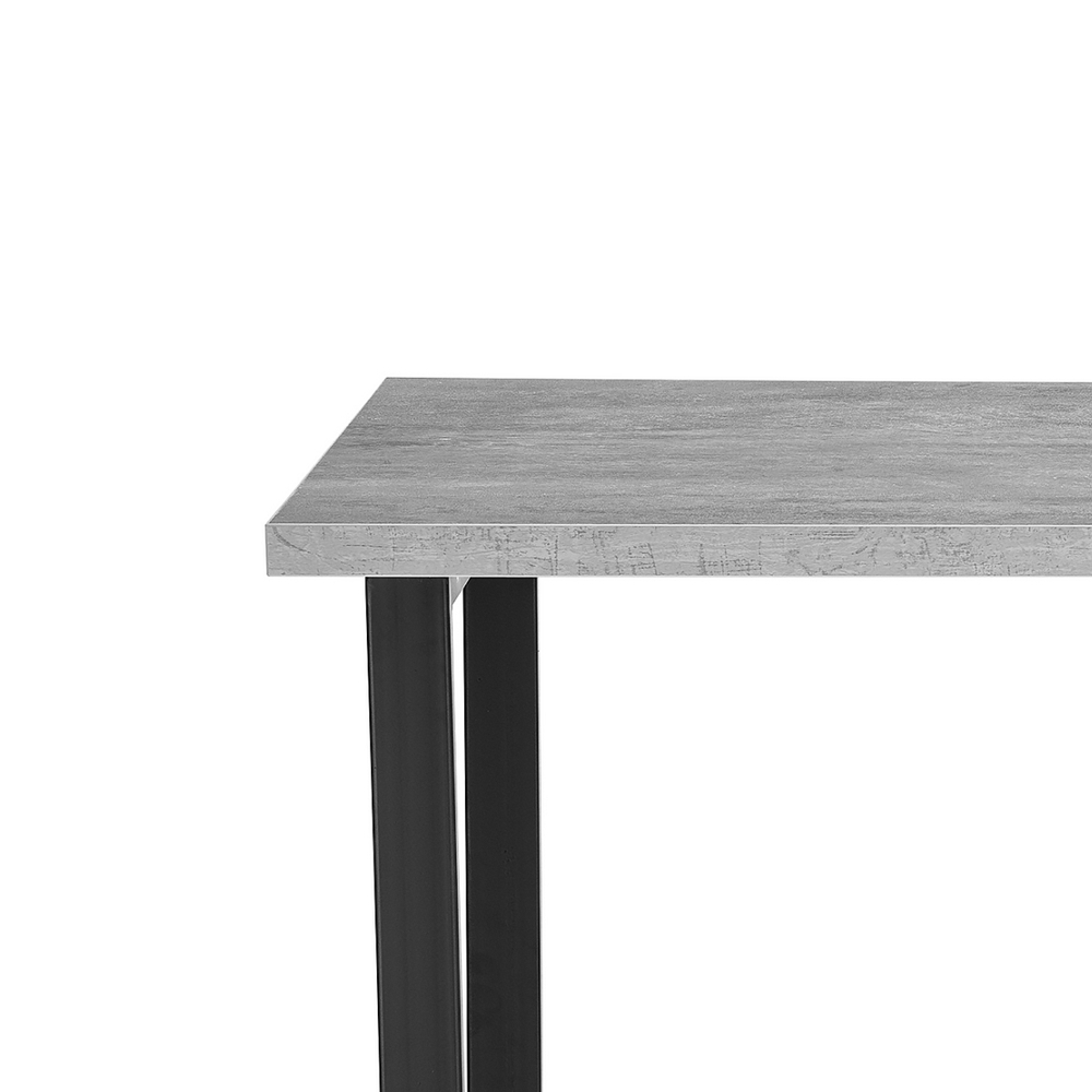 Стол деревянный Woodville Лота Лофт 120х75 бетон светлый, черный матовый, ножки черные