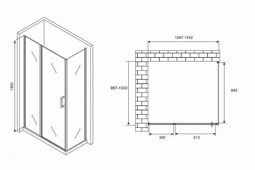 Душевой уголок Abber Sonnenstrand AG04110S-S100 110x100