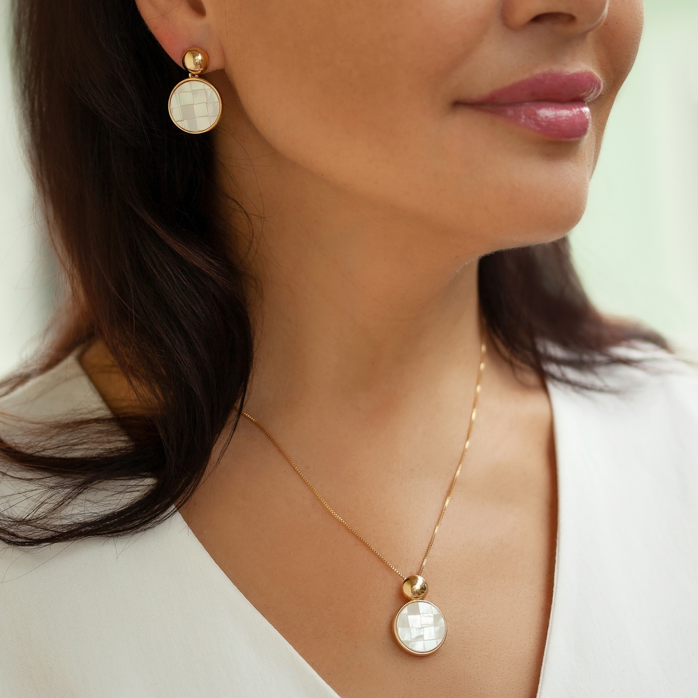 Серьги Possebon Mother Pearl Mosaic A2158.1 G