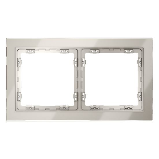 Рамка стеклянная VOLTUM S70 на 2 поста, (кашемир, стекло)