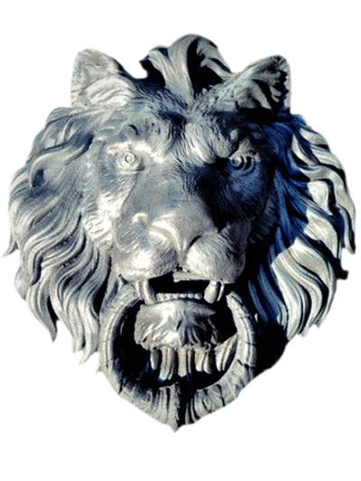 Кованый элемент Лев литой с кольцом, под покраску 45х42 (15 см), вес 7 кг.