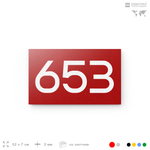 Номер на дверь 653, табличка на дверь для офиса, квартиры, кабинета, аудитории, склада, красная 120х70 мм, Айдентика Технолоджи