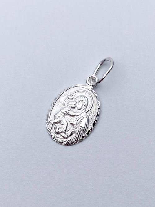 Образок из серебра/Без покрытия/С подвижным ухом/Владимирская БМ