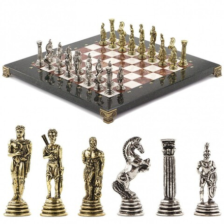 Шахматы "Греко-Римская война" 32х32 см лемезит мрамор G 120802