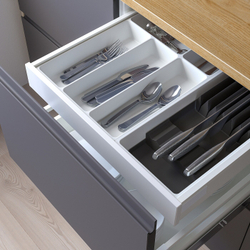 IKEA UPPDATERA  (ИКЕА УППДАТЕРА)  -  Лоток для столовых приборов/ножей, белый/антрацитовый, 52x50 см