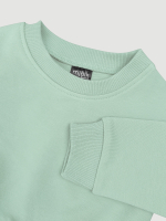 Комплект Mjölk Свитшот Пыльный ментоловый/Легинсы Яблочки, уценка