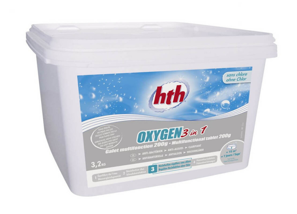 Многофункциональные таблетки активного кислорода 3 в 1, OXYGEN, табл. 200 г, 3,2 кг, hth (D800260H2)