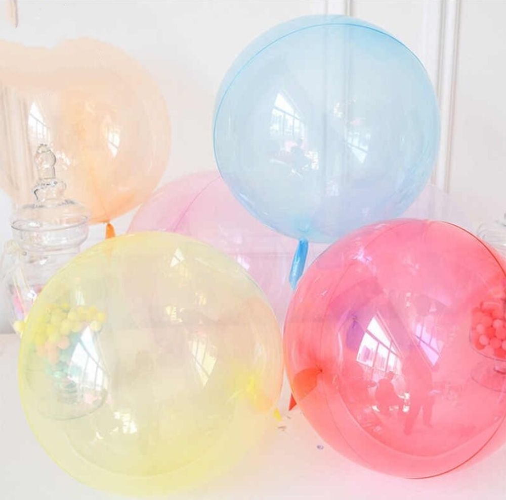 Шар (18"/46 см) Сфера 3D, Deco Bubble, Красный, Кристалл