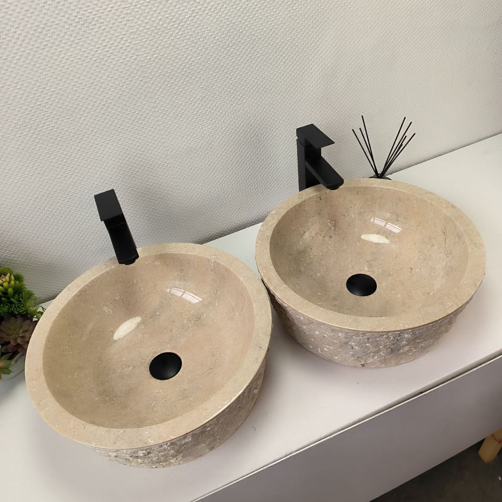 Раковина из мрамора ПАРА! Drum Cream Marmo DM-62888 45*45*16 105