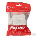 Минск Розетка Phone 1-местная ОП белая EKF Basic