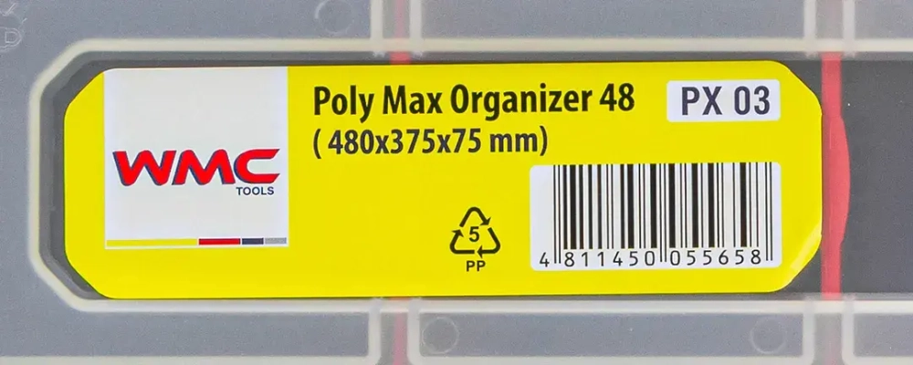 Органайзер пластмассовый 470x373x80мм WMC TOOLS WMC-PX.03