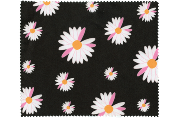 Салфетка микрофибра 145х175 ромашки на чёрном в  упаковке.