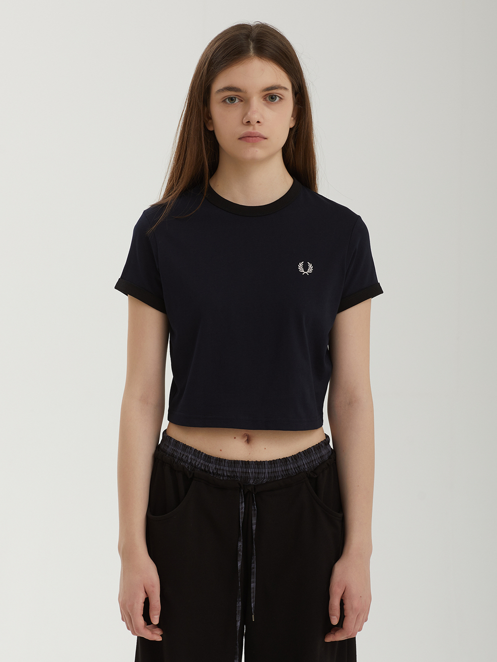 Женская Футболка Cropped Ringer